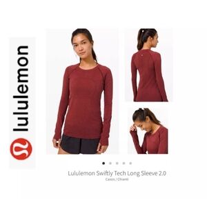 Lululemon Swiftly Tech Long Sleeve size 6 color: Heathered Cassis Chianti